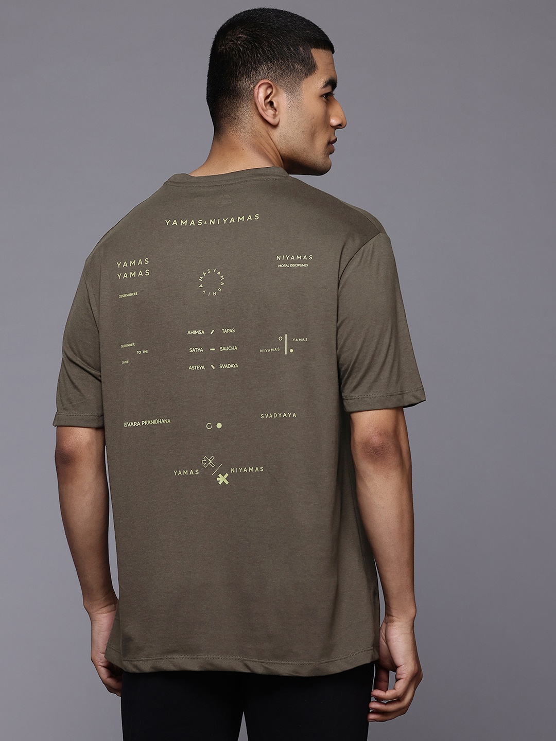 

HRX by Hrithik Roshan Printed Yoga T-shirt, Olive