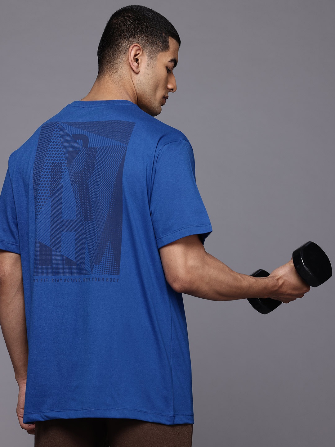 

HRX by Hrithik Roshan Twin Collection Printed Training T-shirt, Blue