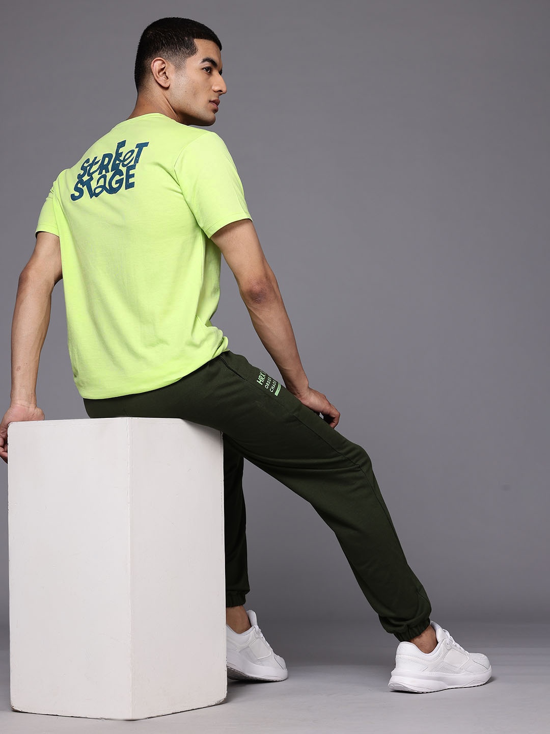 

HRX by Hrithik Roshan Typography Printed Lifestyle T-shirt, Lime green
