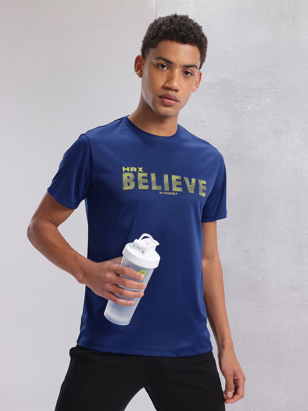 

HRX by Hrithik Roshan Men Typography Printed Training T-shirt, Blue