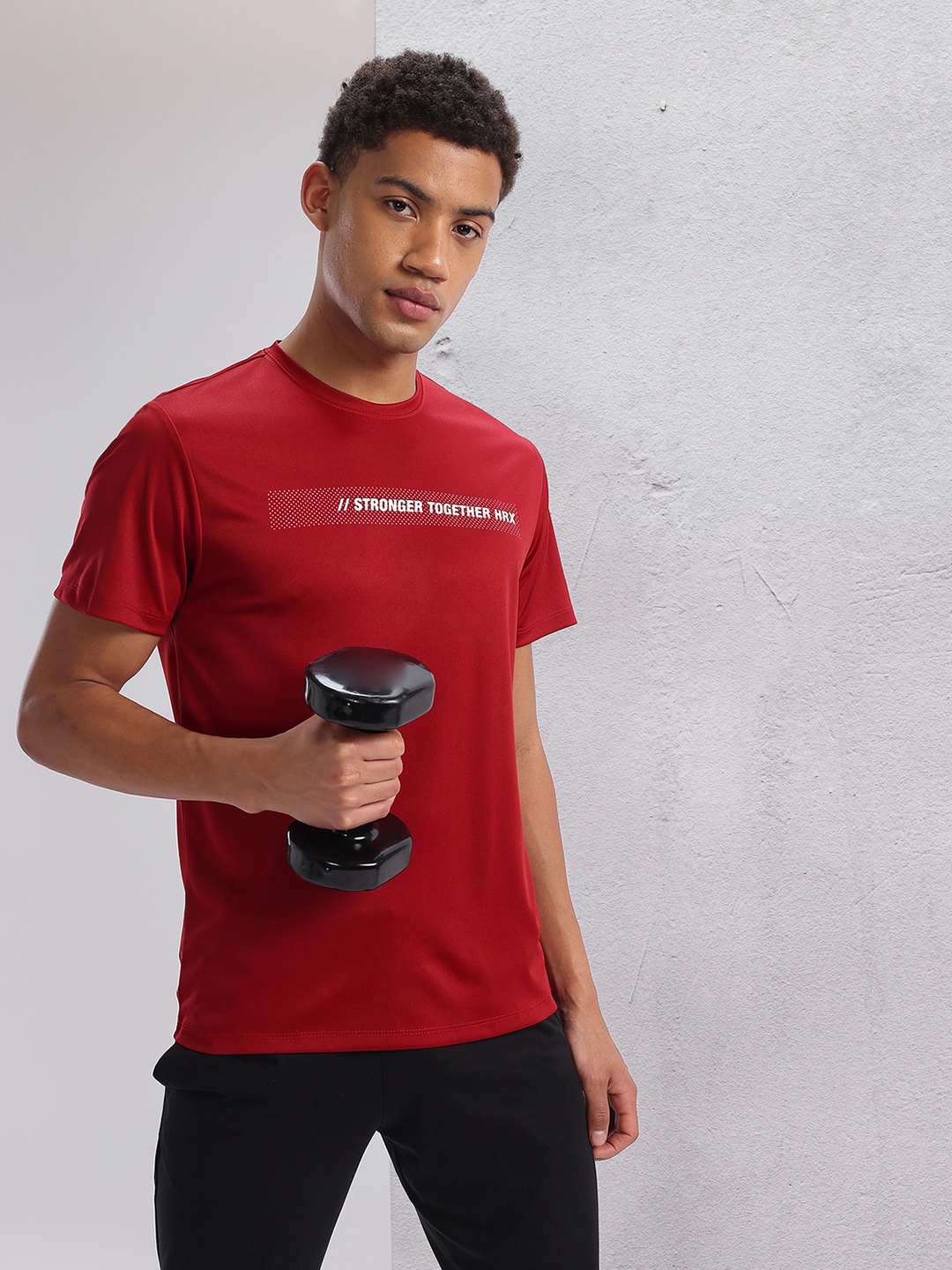 

HRX by Hrithik Roshan Twin Collection Typography Printed T-shirt, Red