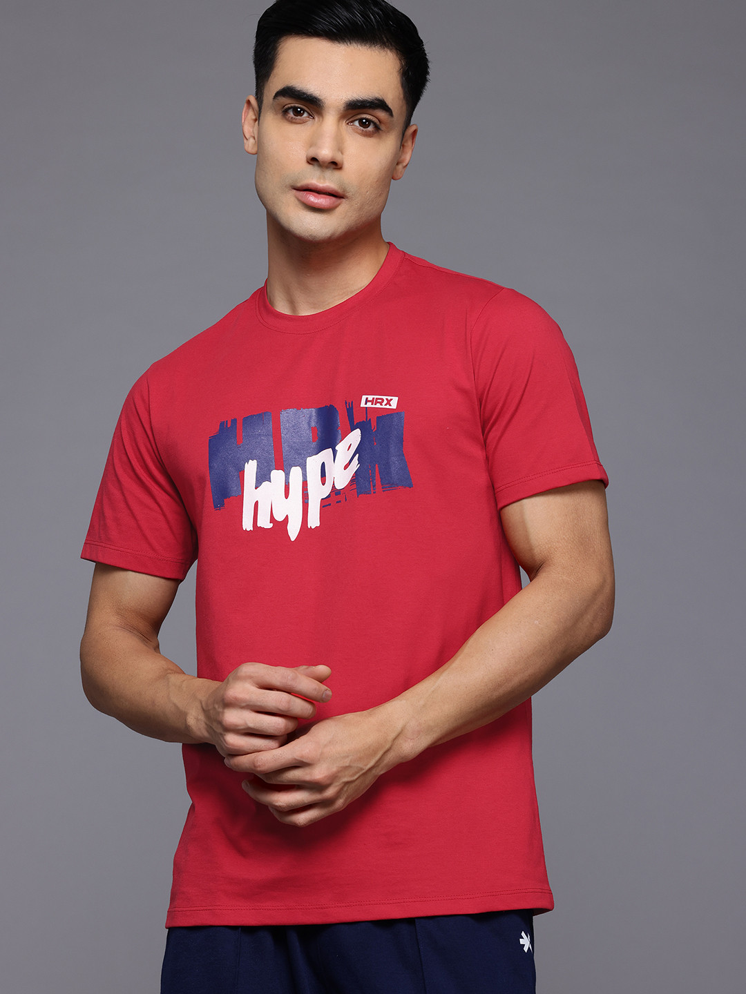 

HRX by Hrithik Roshan Typography Printed T-shirt, Red