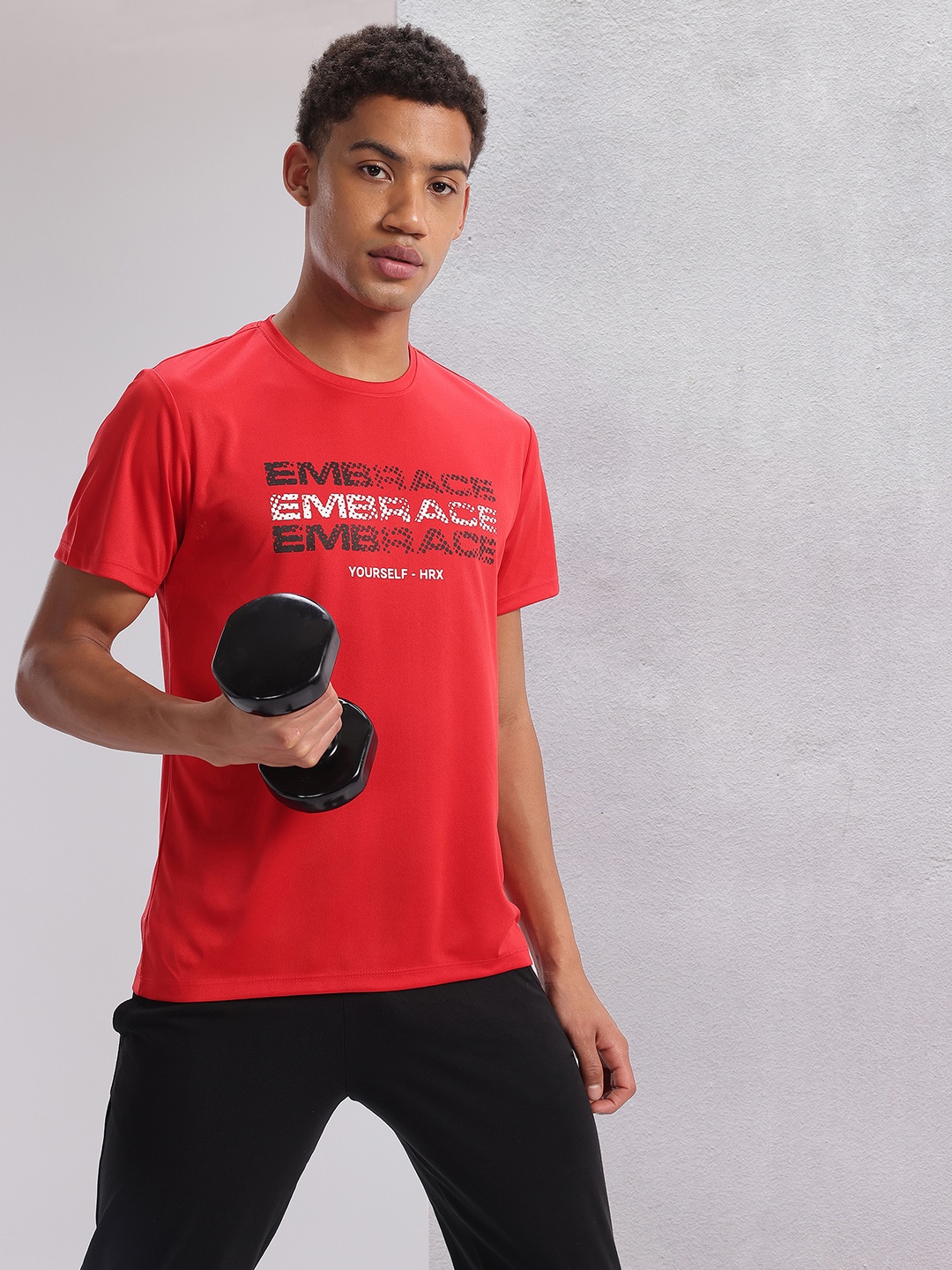 

HRX by Hrithik Roshan Men Typography Printed T-shirt, Red