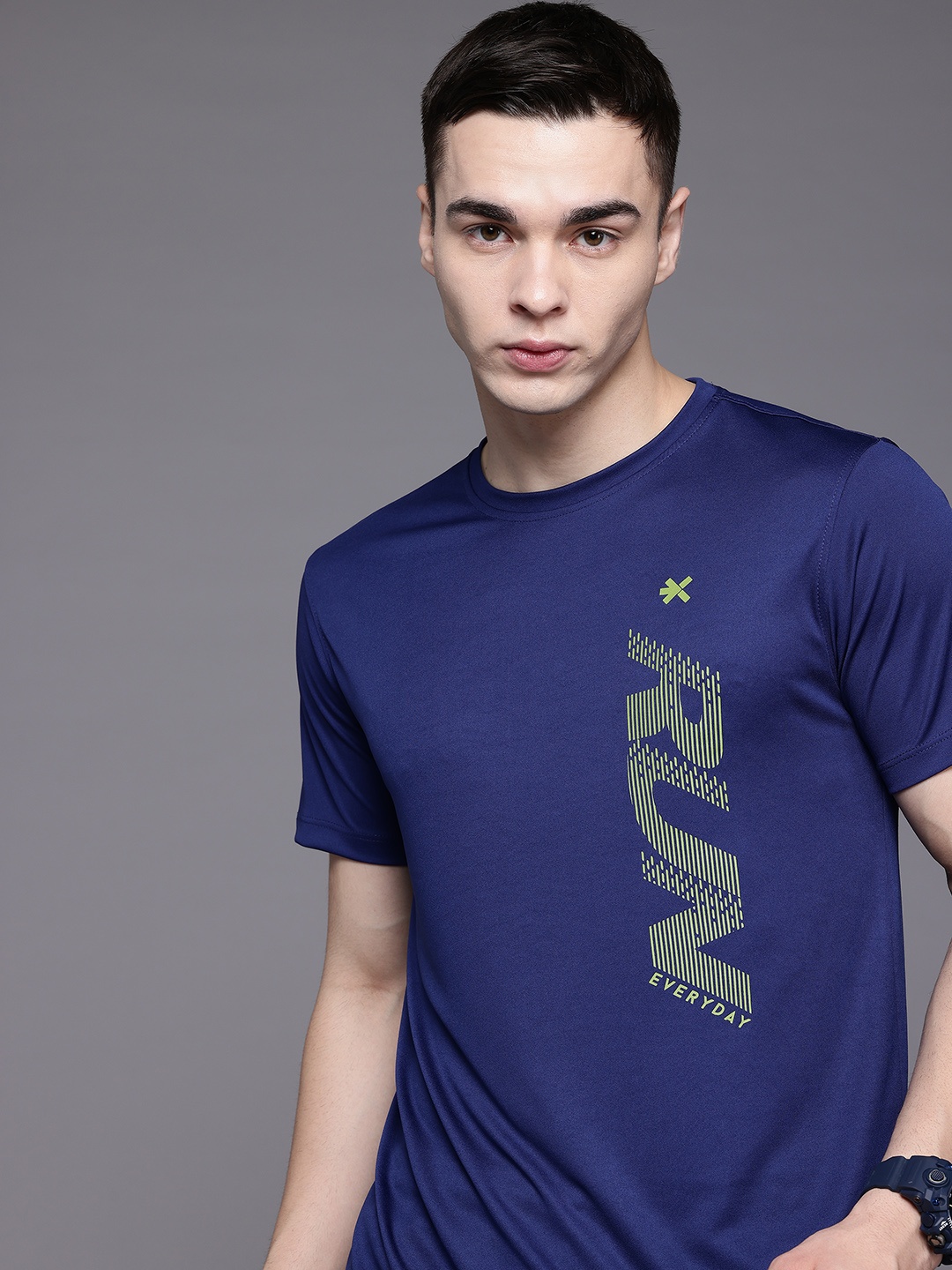 

HRX by Hrithik Roshan Printed Rapid-Dry Running T-shirt, Blue