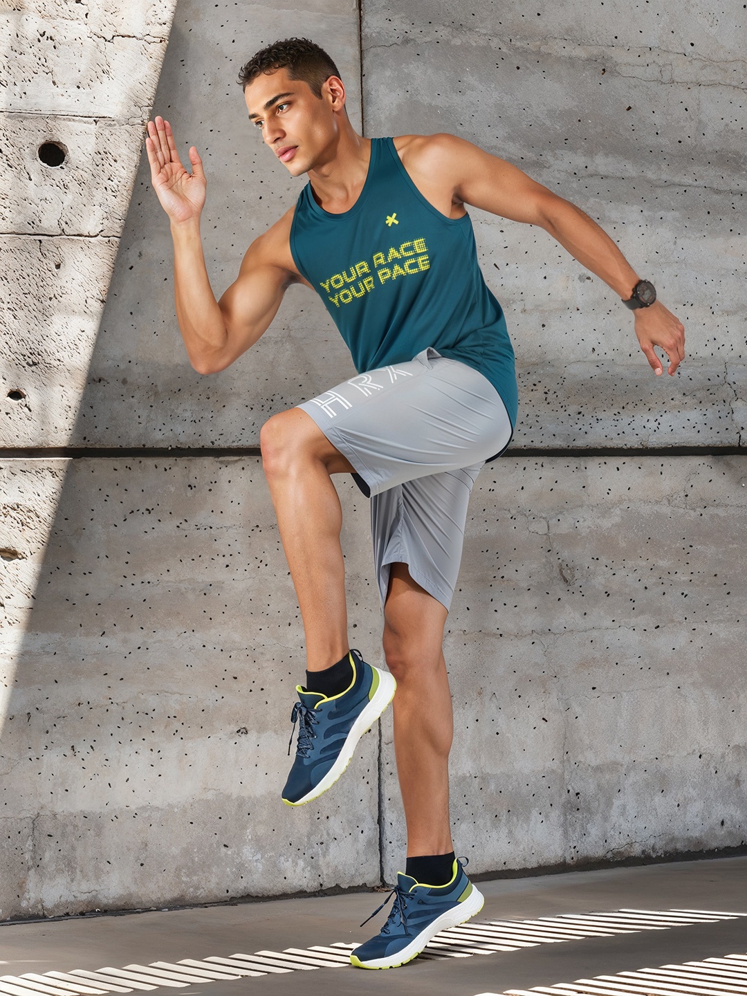 

HRX by Hrithik Roshan Typography Printed Running T-shirt, Teal