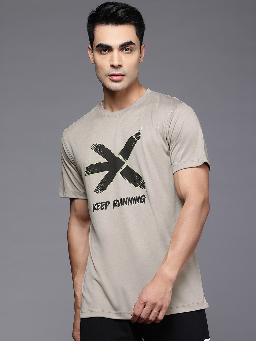 

HRX by Hrithik Roshan Men Printed T-shirt, Beige