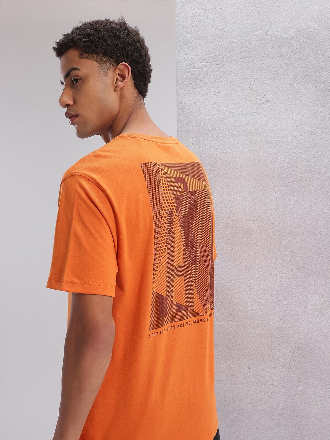 

HRX by Hrithik Roshan Twin Collection Brand Logo Printed Training T-shirt, Orange
