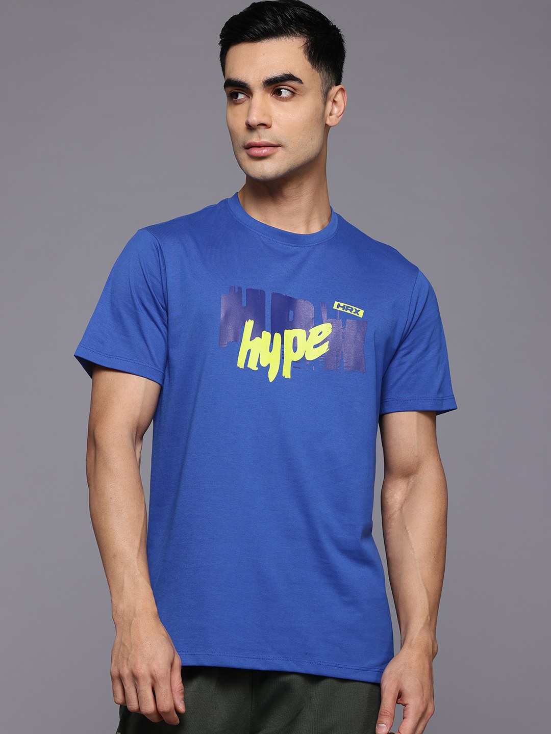 

HRX by Hrithik Roshan Typography Printed T-shirt, Blue