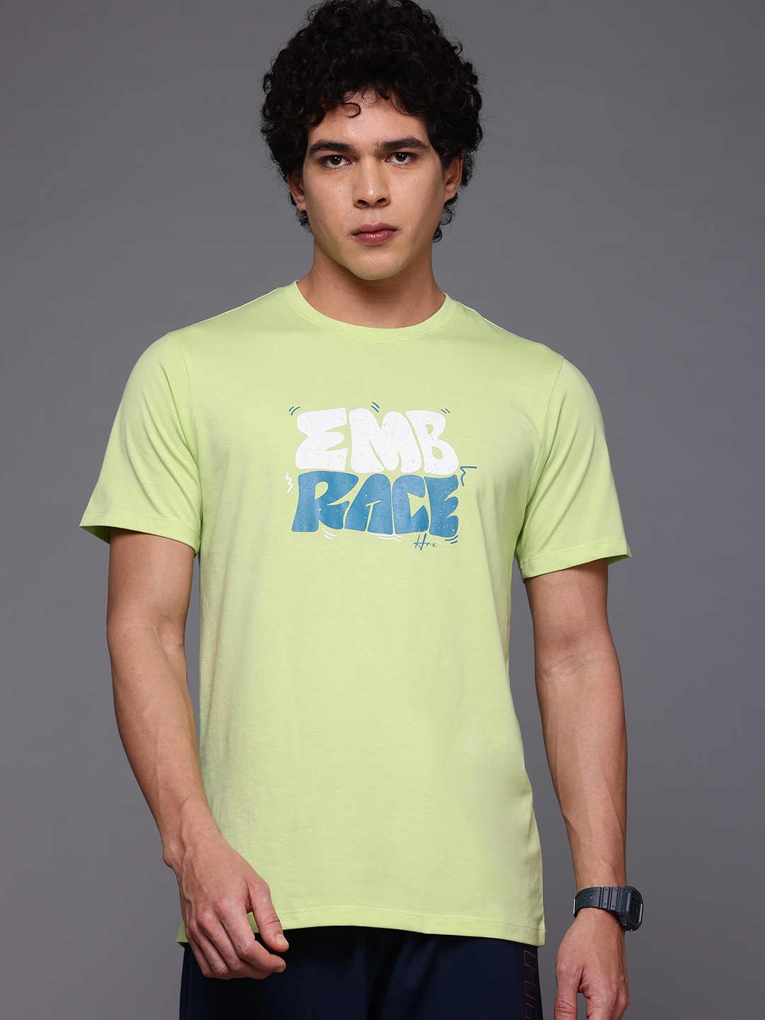 

HRX by Hrithik Roshan Typography Printed Lifestyle T-shirt, Green