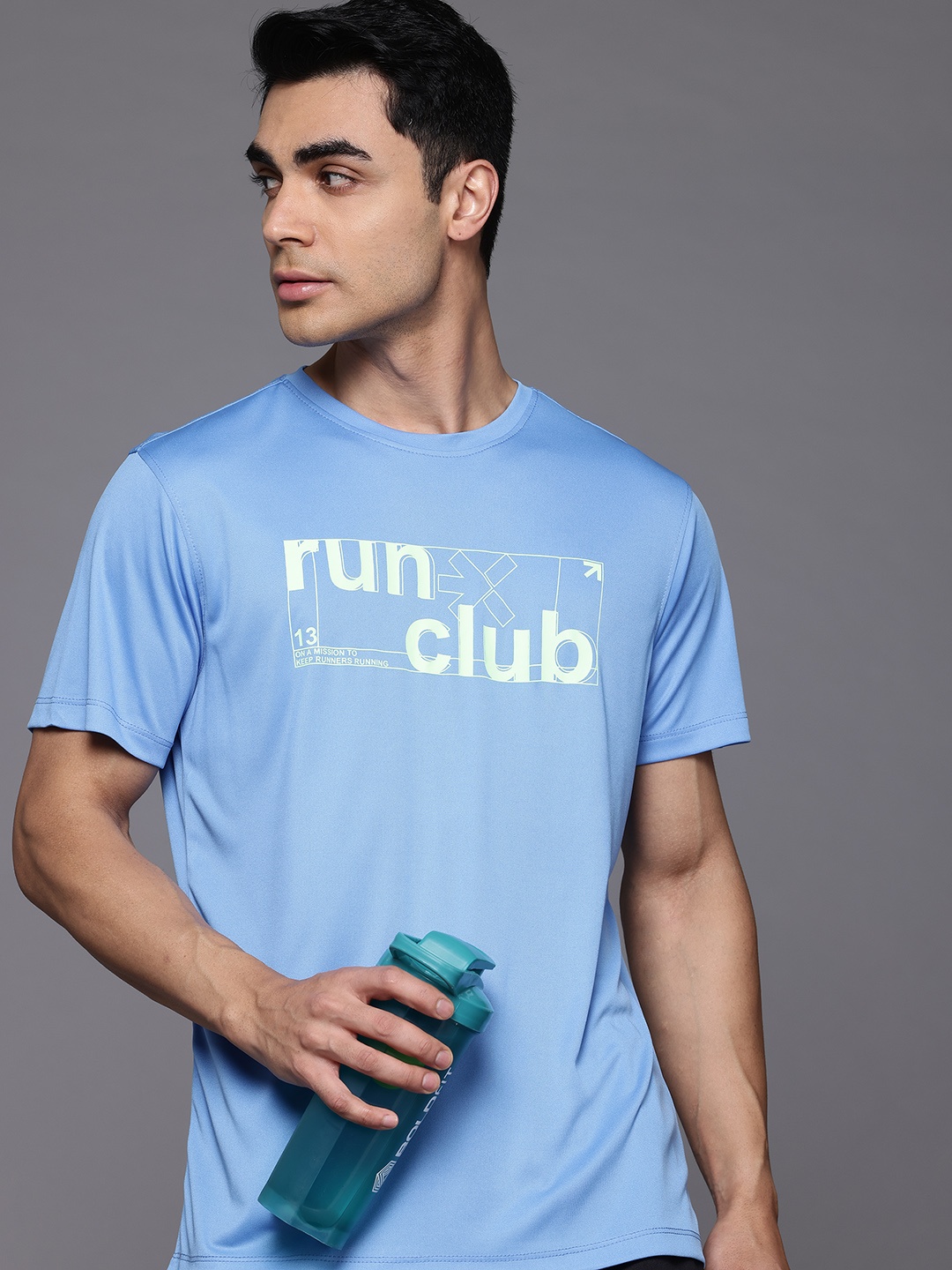 

HRX by Hrithik Roshan Printed Rapid-Dry Running T-shirt, Blue