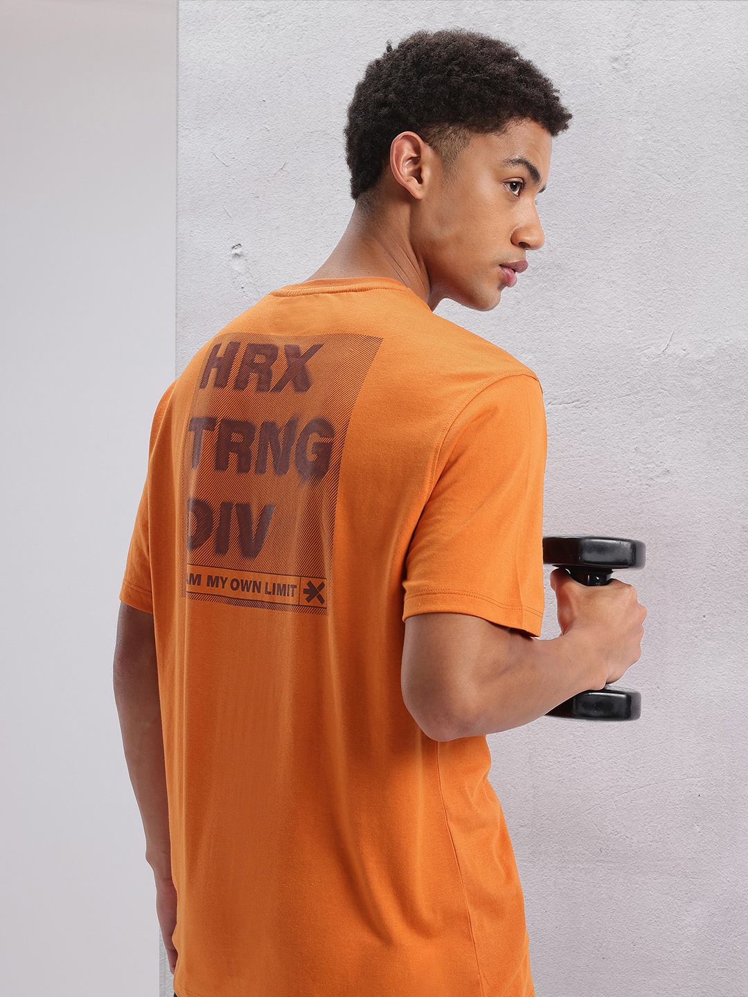 

HRX by Hrithik Roshan Twin Collection Rapid-Dry Printed Training T-shirt, Orange