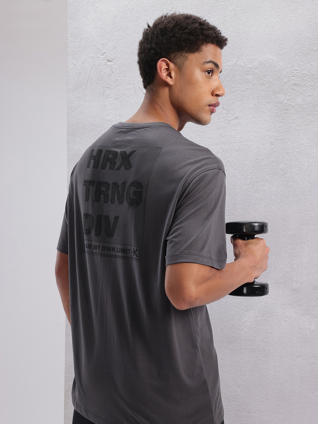

HRX by Hrithik Roshan Twin Collection Typography Print Training T-shirt, Charcoal
