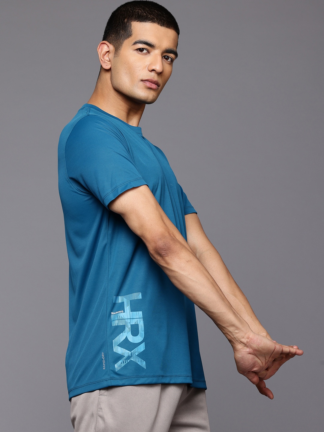 

HRX by Hrithik Roshan Rapid-Dry Training T-shirt, Teal