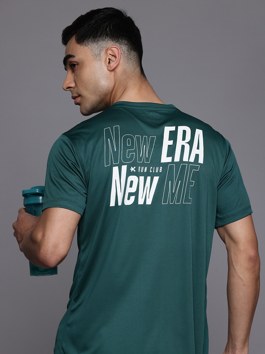 

HRX by Hrithik Roshan Rapid-Dry Typography Running T-shirt, Green