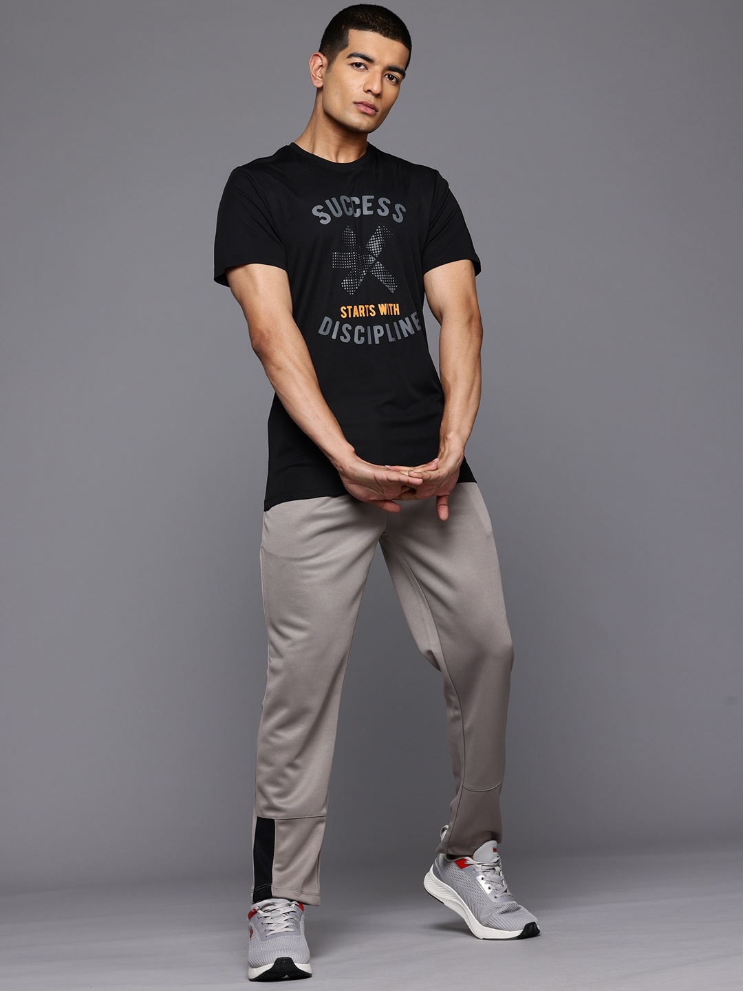 

HRX by Hrithik Roshan Typography Print Rapid-Dry Training T-shirt, Black