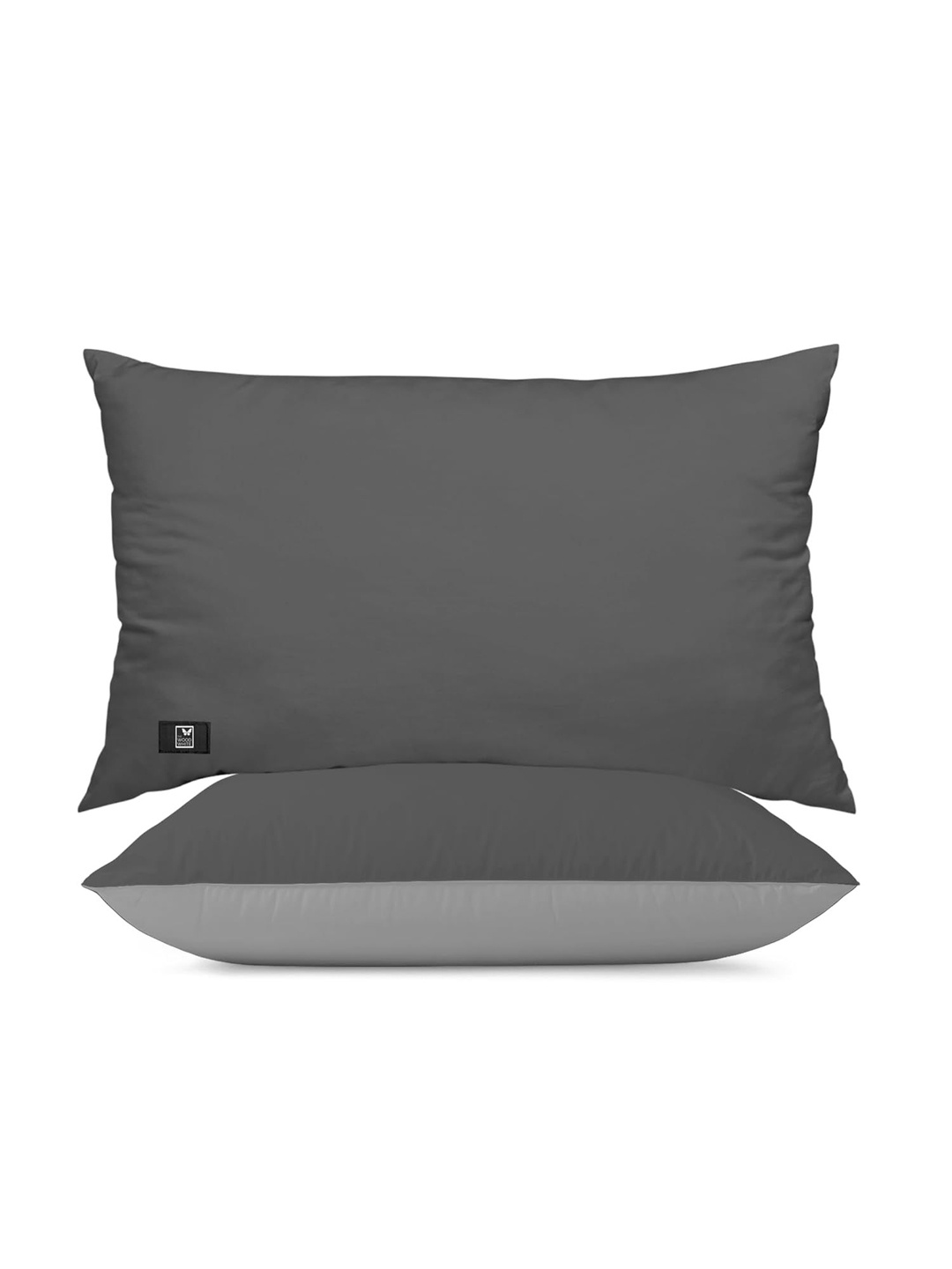 

THE WOOD WHITE Grey Fibre Filled Polycotton Breathable Sleep Pillow