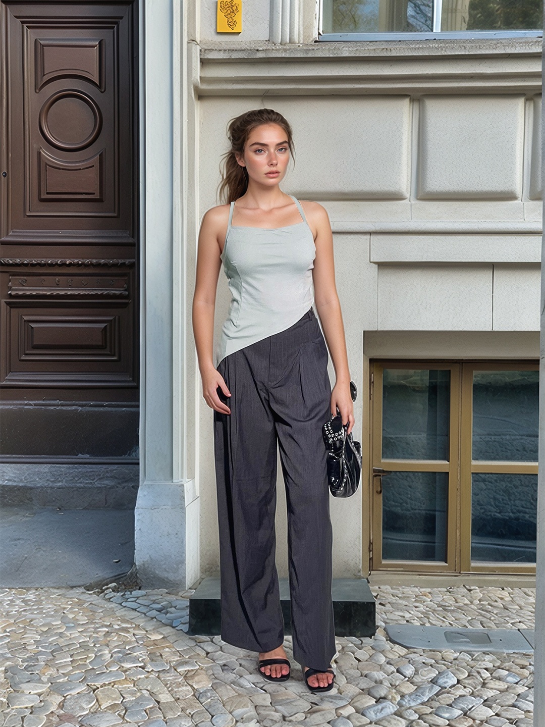 

Stylecast X Hersheinbox Asymmetrical Styled Back Top, Grey