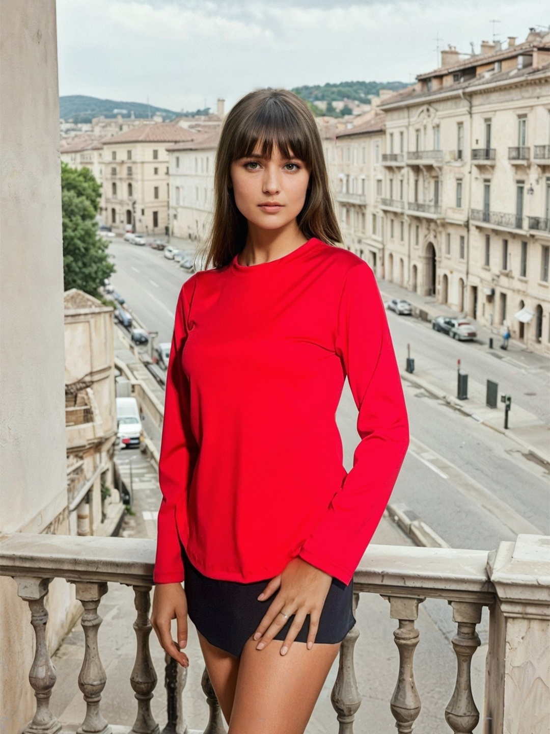 

Stylecast X Hersheinbox Round Neck Long Sleeves Top, Red
