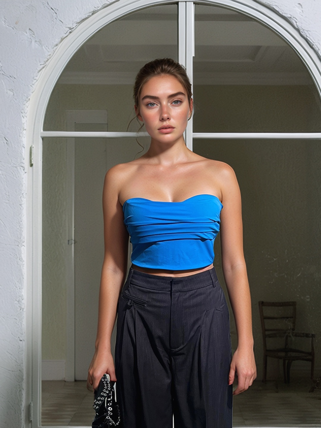 

Stylecast X Hersheinbox Gathered Tube Crop Top, Blue