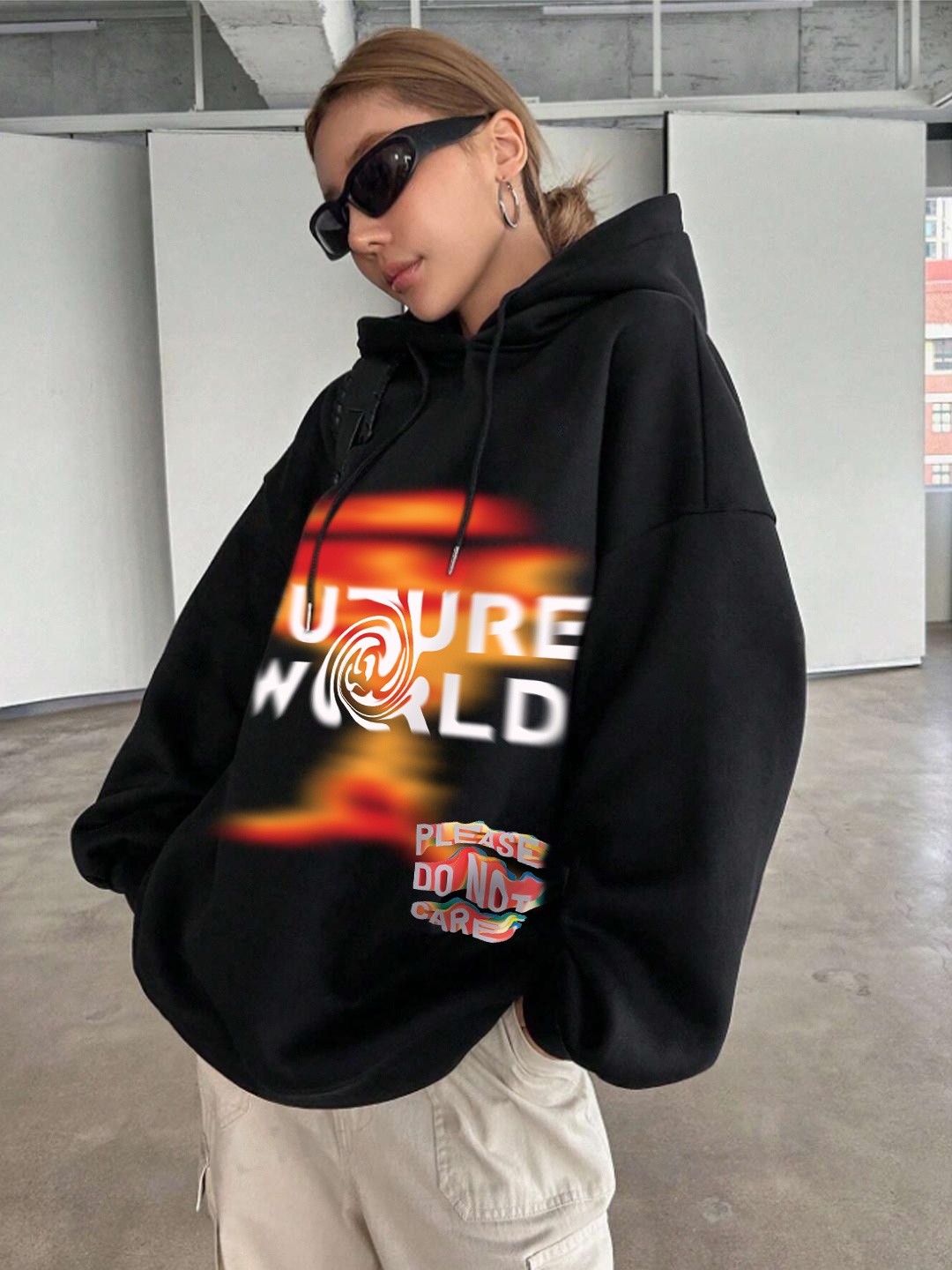 

Stylecast X Hersheinbox Printed Hooded Sweatshirt, Black