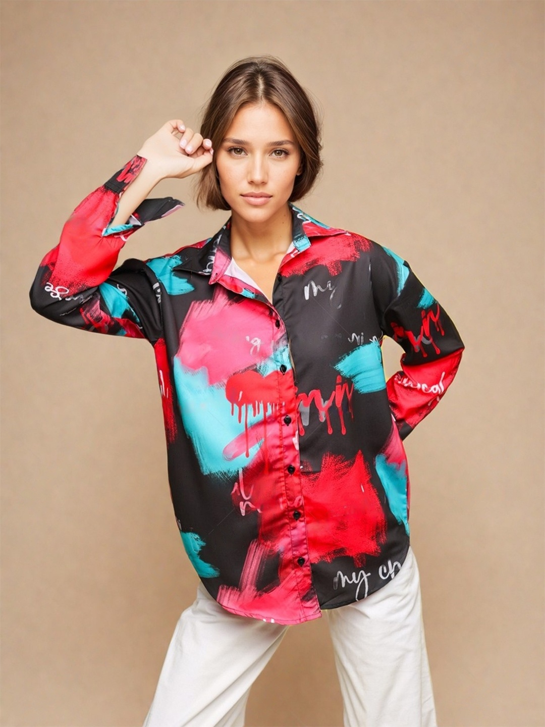

Stylecast X Hersheinbox Women Relaxed Printed Casual Shirt, Multi
