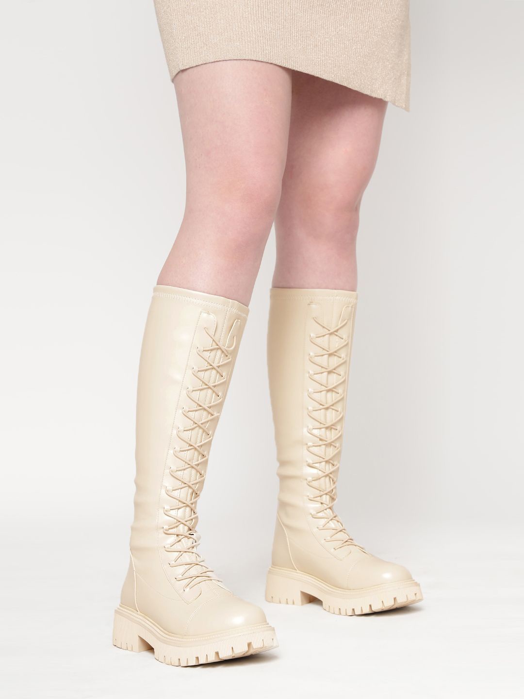 

Truffle Collection Women High-Top Winter Boots, Beige