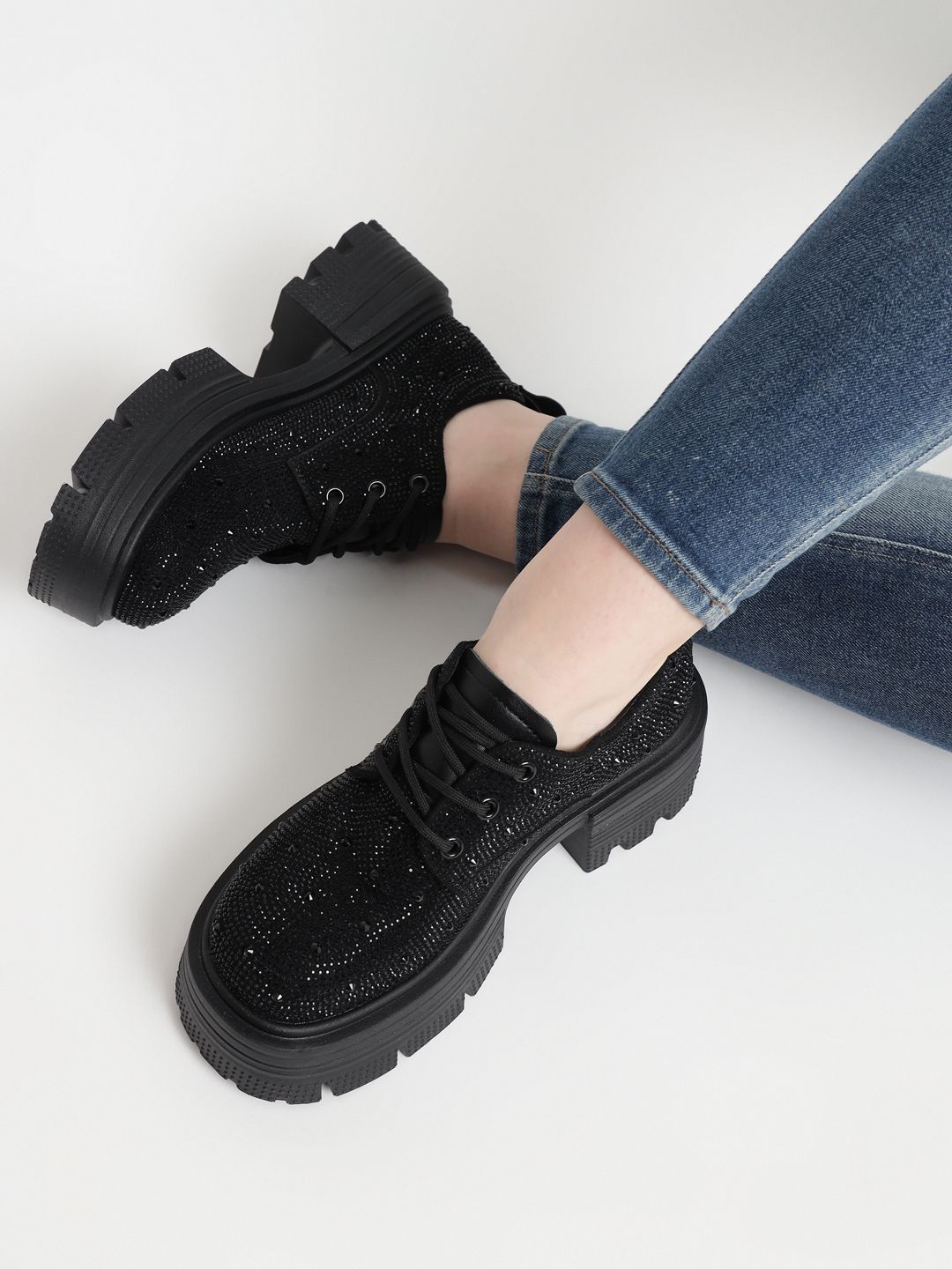 

Truffle Collection Women Suede Sneakers, Black