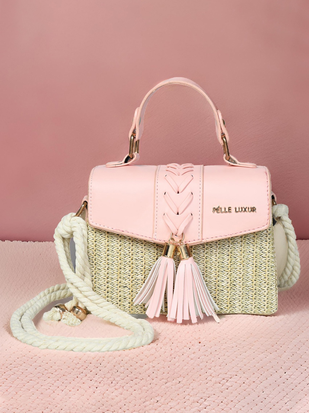 

PELLE LUXUR PU Structured Sling Bag, Pink
