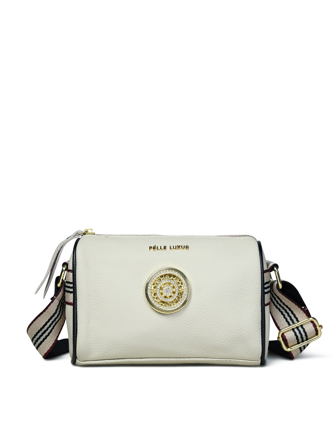 

PELLE LUXUR PU Structured Sling Bag, Off white