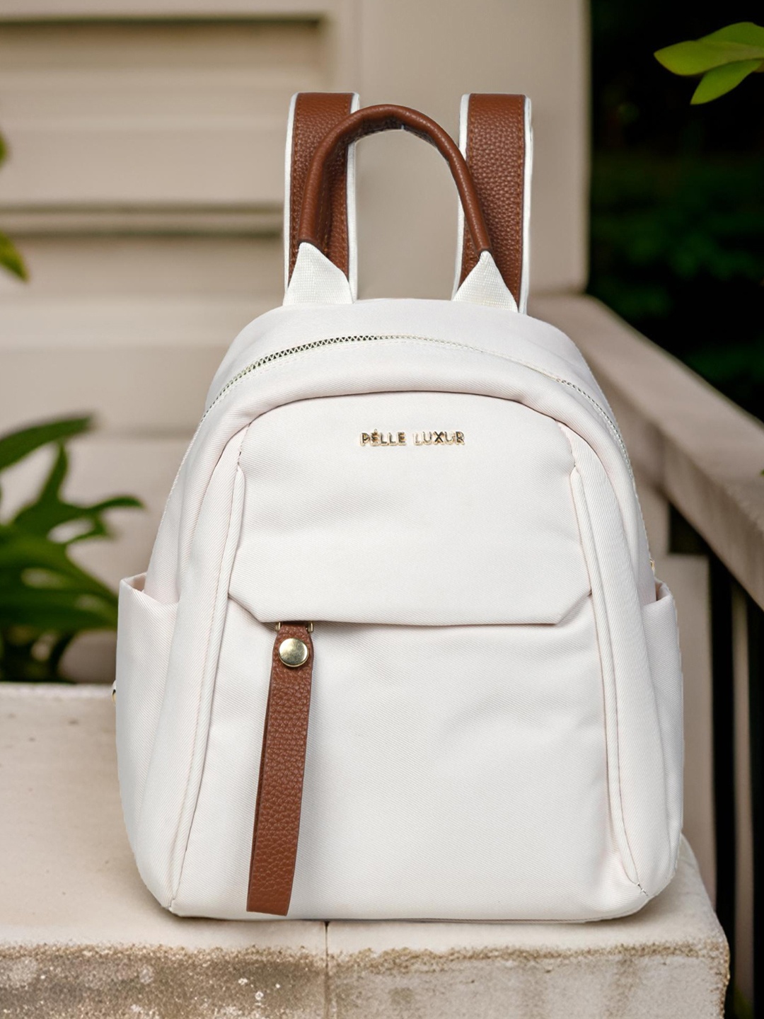 

PELLE LUXUR PU Structured Handheld Bag, White
