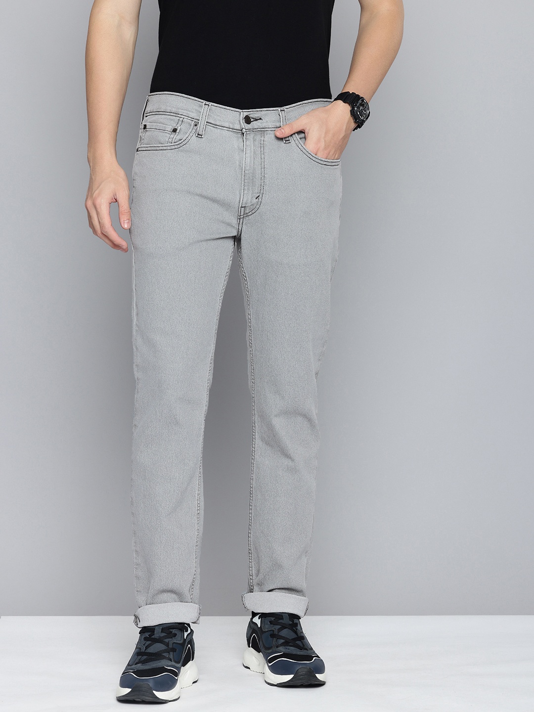 

Levis Men 511 Slim Fit Light Fade Stretchable Jeans, Grey
