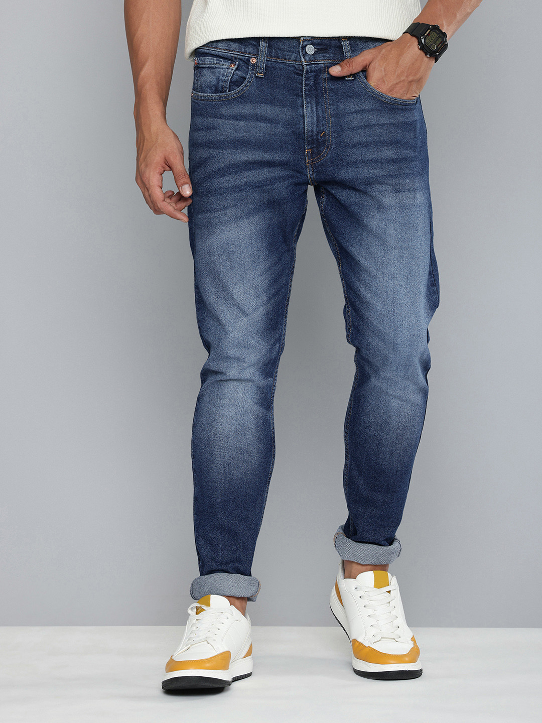 

Levis Men 512 Slim Tapered Fit Heavy Fade Stretchable Jeans, Blue