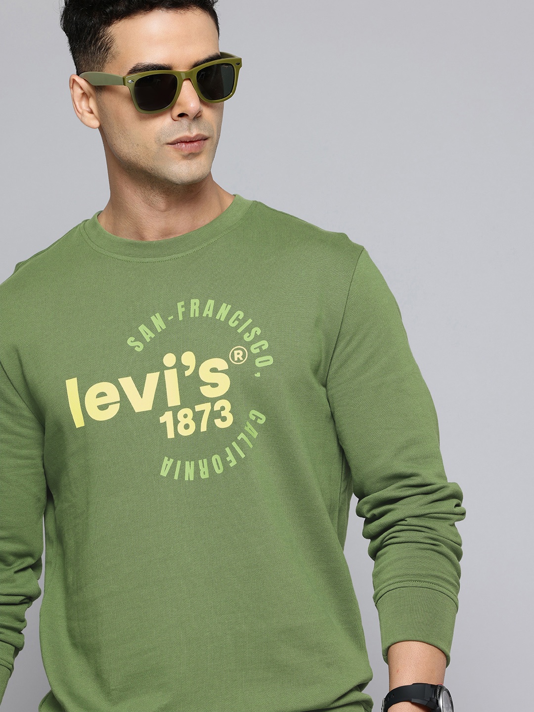 

Levis Pure Cotton Brand Logo Printed Sweatshirt, Green