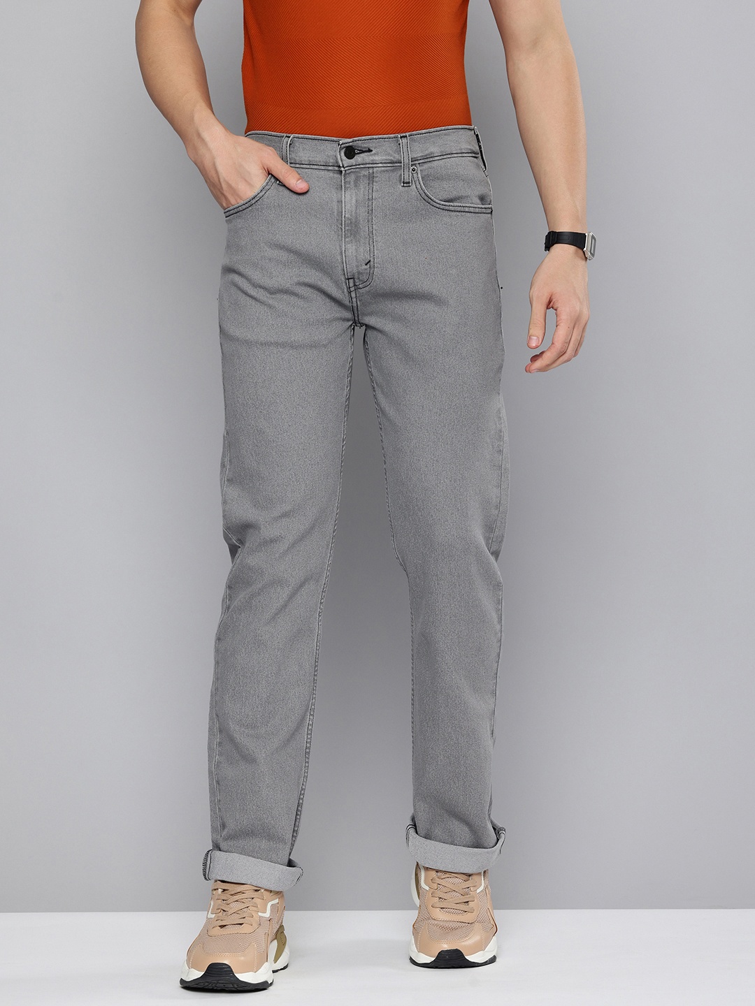

Levis Men 513 Slim Straight Fit Stretchable Jeans, Grey