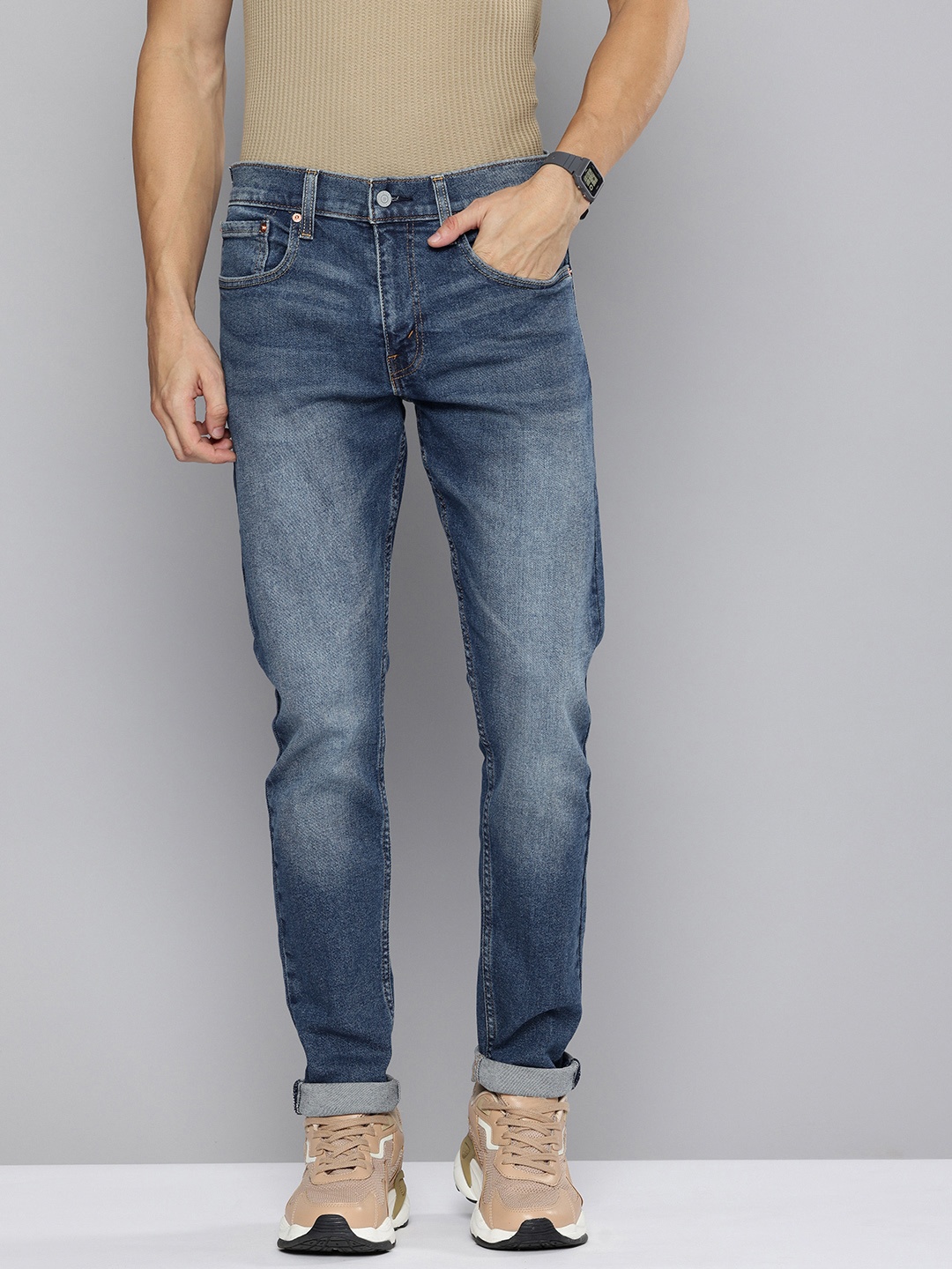

Levis Men 512 Slim Tapered Fit Heavy Fade Stretchable Jeans, Blue