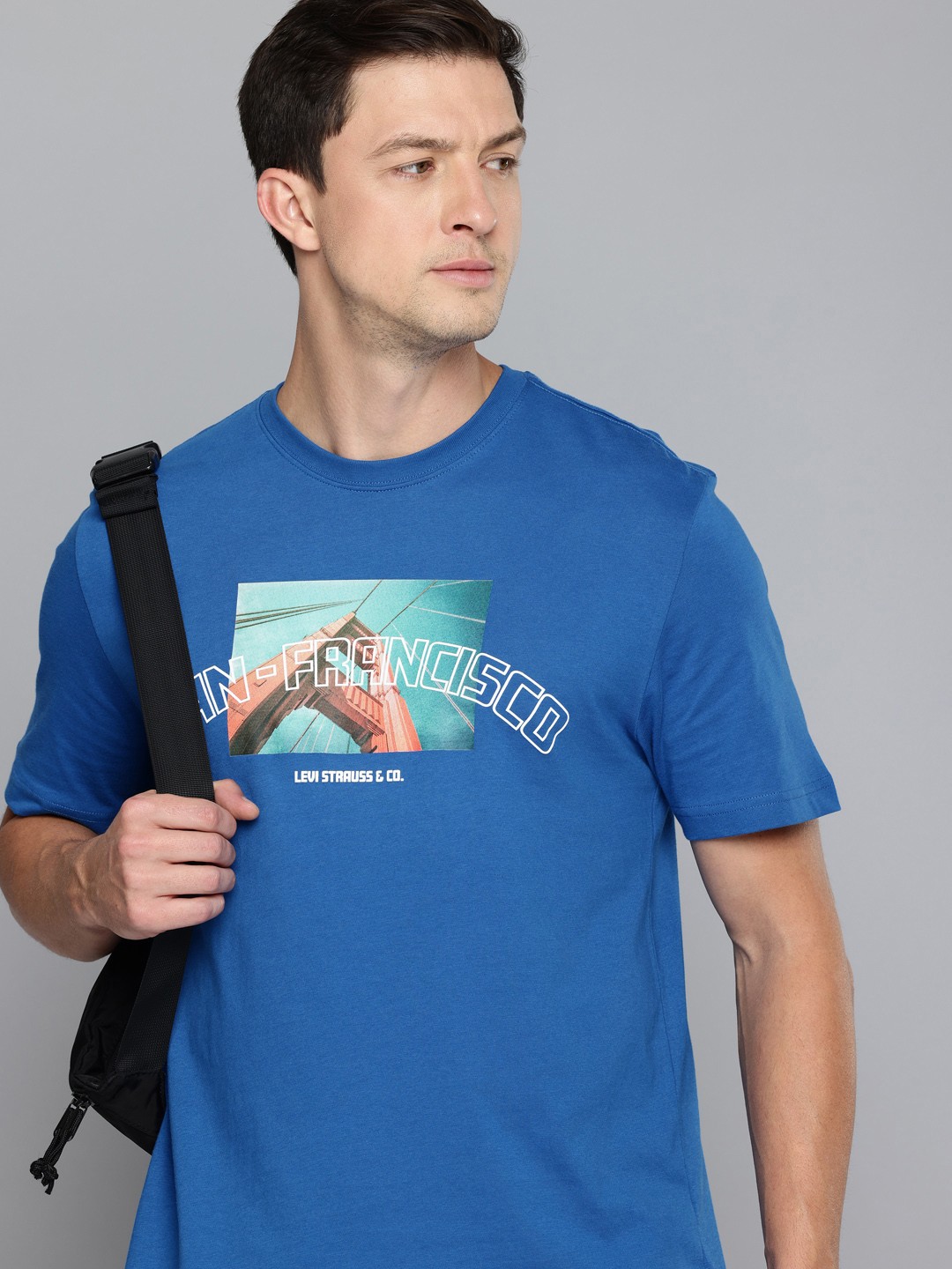 

Levis Graphic Printed Pure Cotton T-shirt, Blue