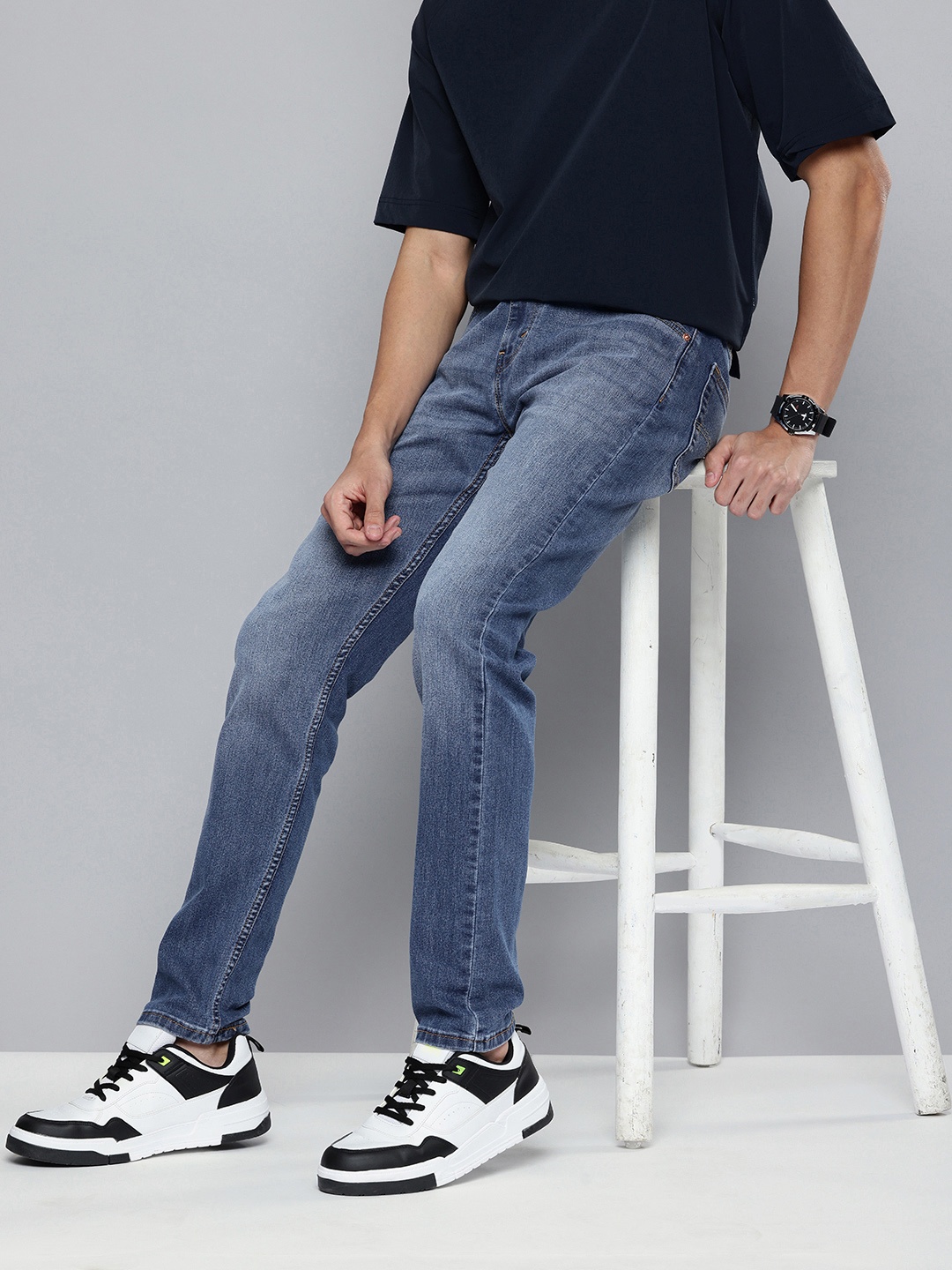 

Levis Men 512 Slim Fit Heavy Fade Stretchable Jeans, Blue