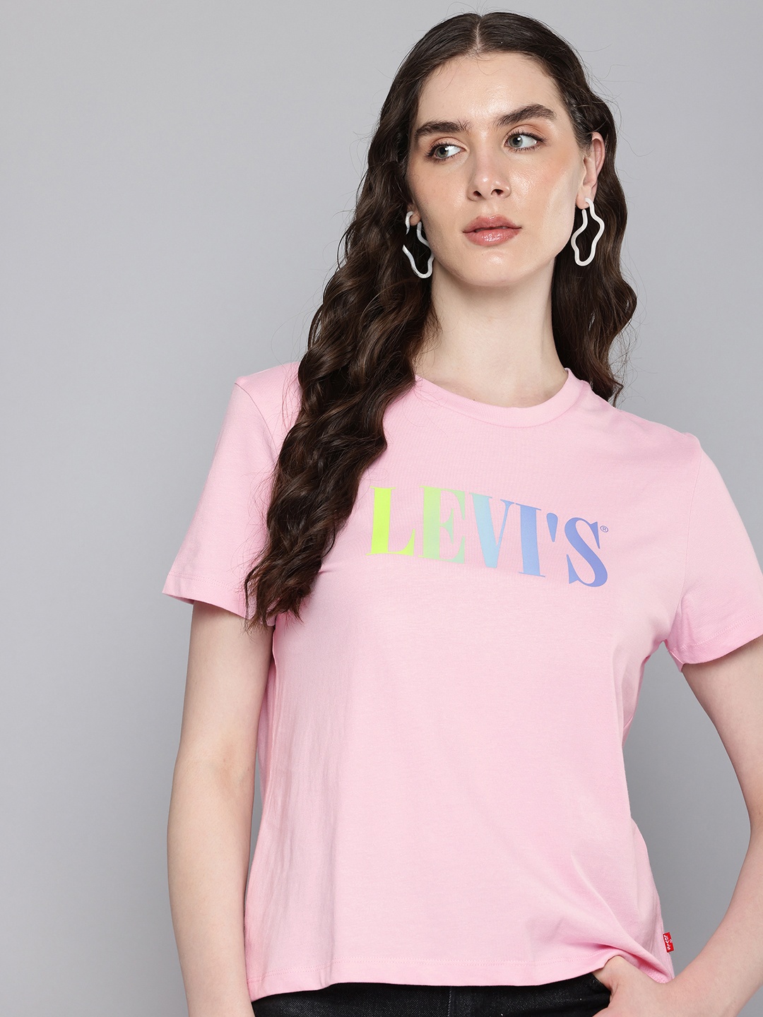 

Levis Brand Logo Printed Pure Cotton T-shirt, Pink