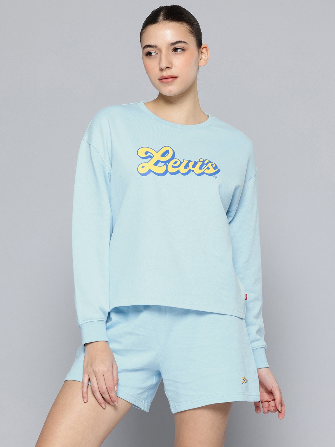 

Levis Brand Logo Printed Pure Cotton Co-ord Set, Blue