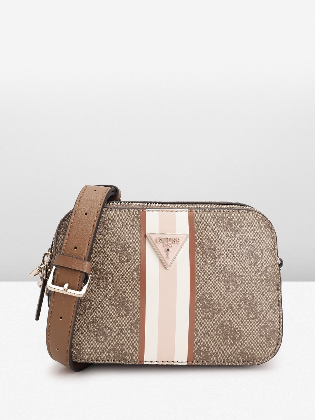 

GUESS Women Brand Logo Printed Crossbody Bag, Brown