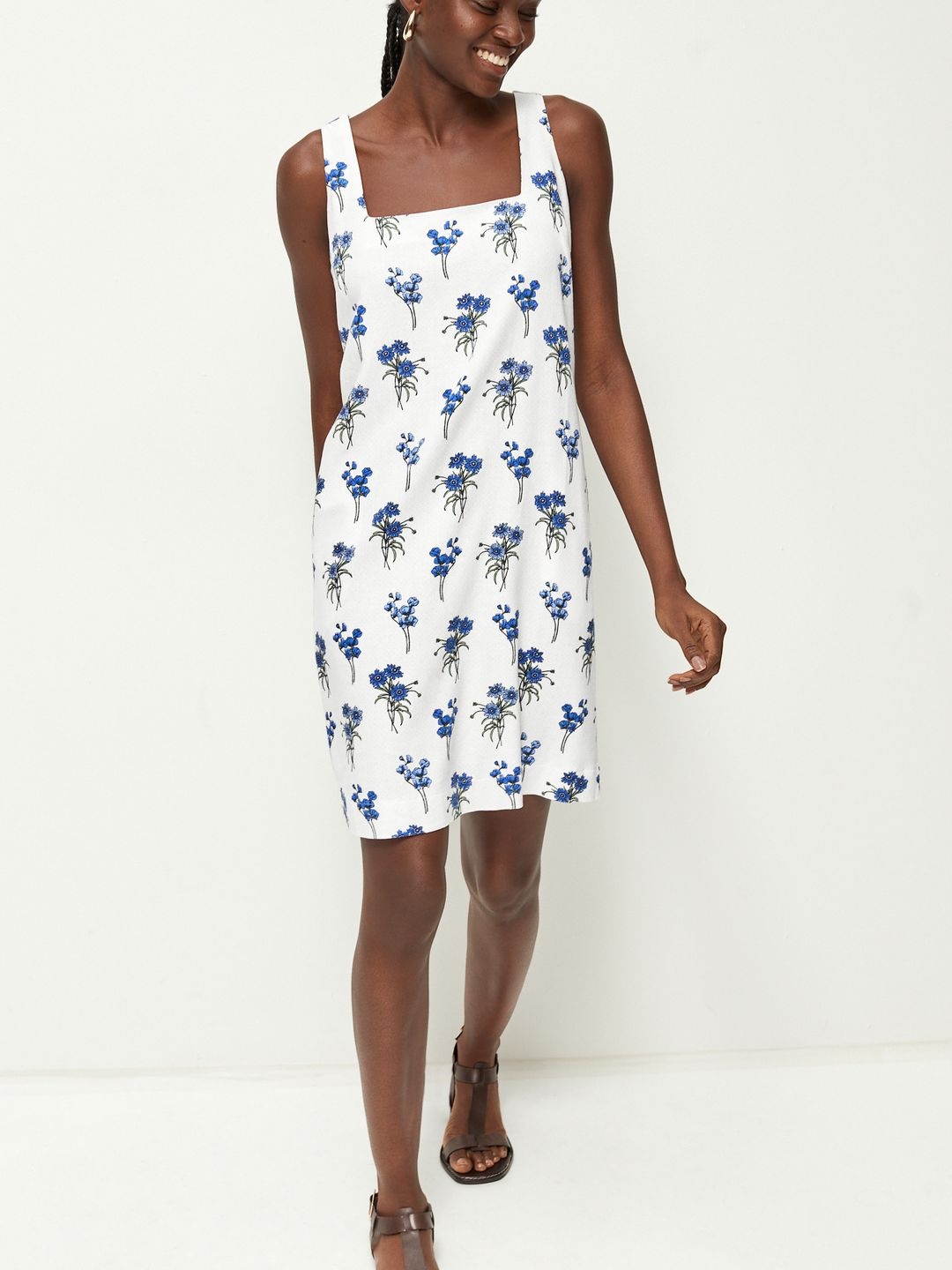 

NEXT Floral Printed A-Line Dress, White