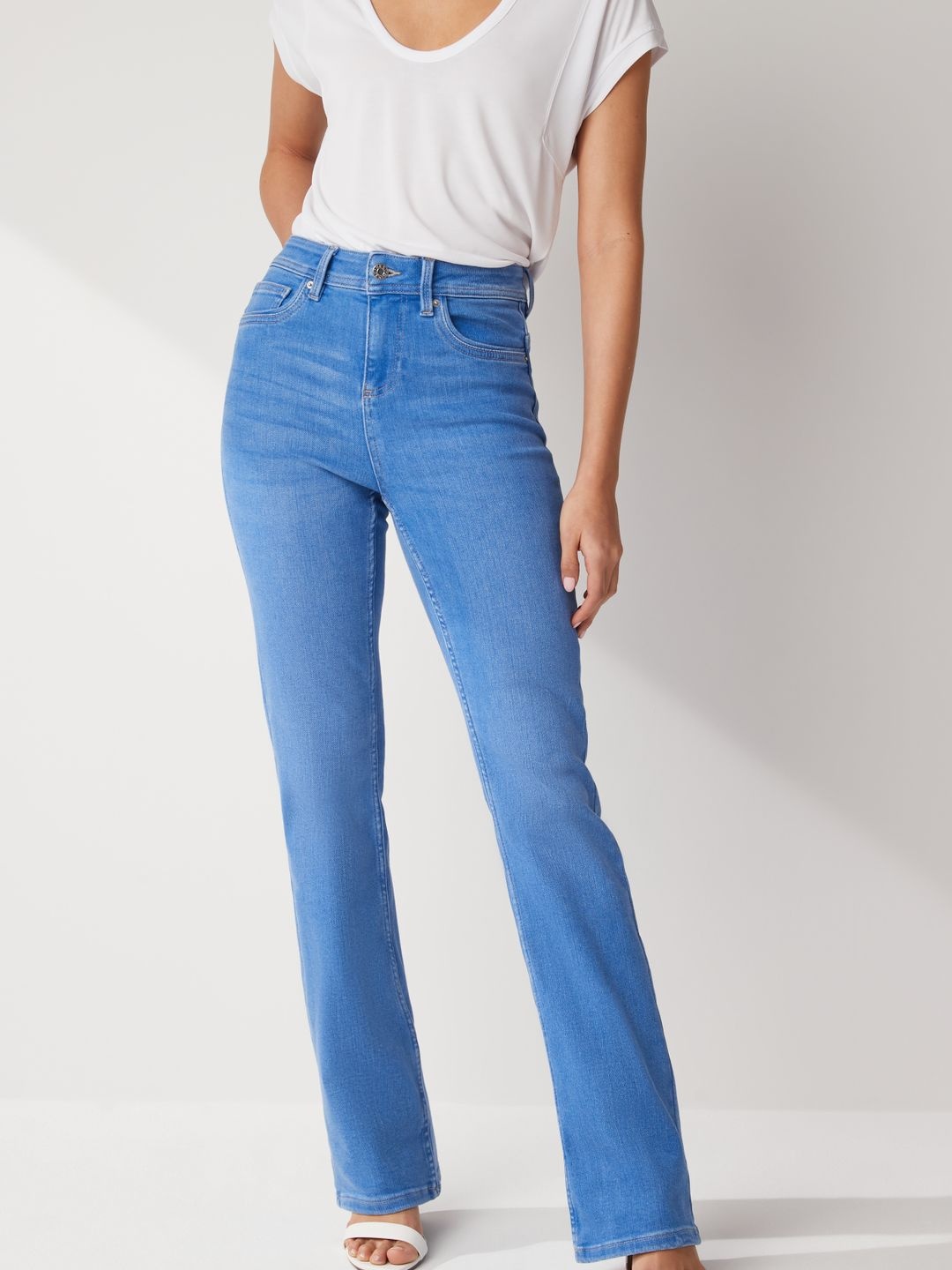 

NEXT Women Bootcut Light Fade Stretchable Jeans, Blue