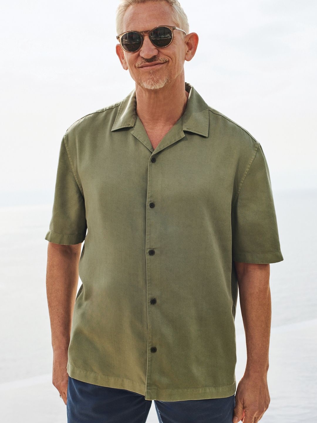 

NEXT Cuban Collar Opaque Casual Shirt, Green