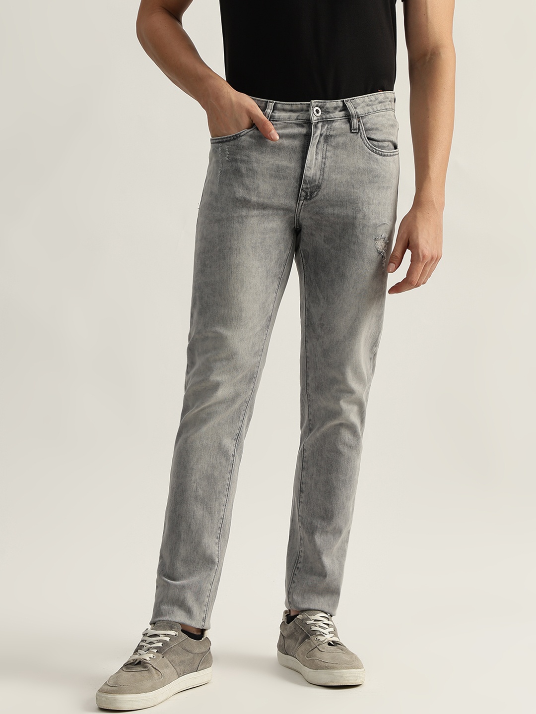 

LINDBERGH Men Mid-Rise Tapered Fit Jeans, Grey