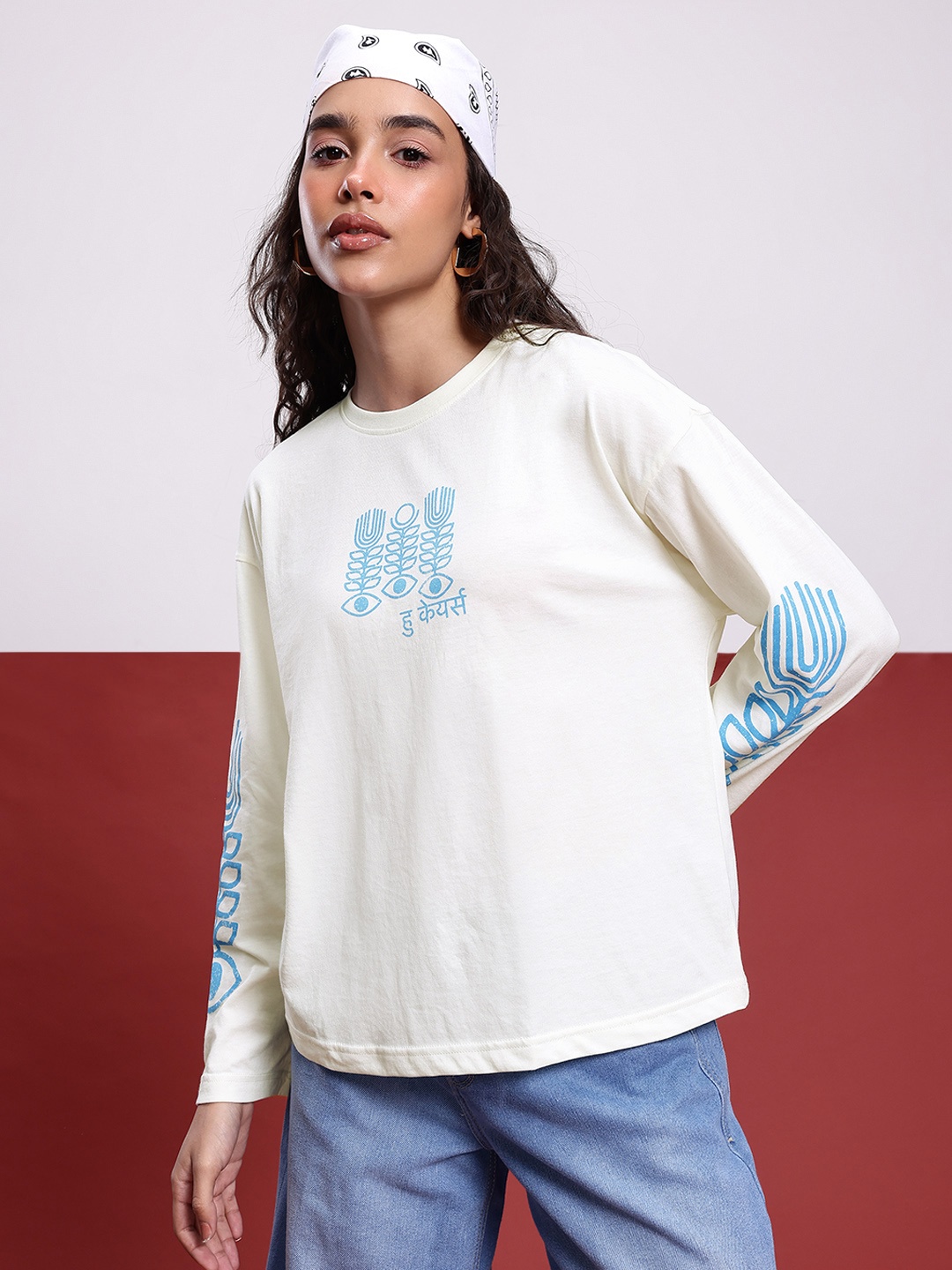 

DressBerry Tribal Ecstasy Placement Print T-shirt, White