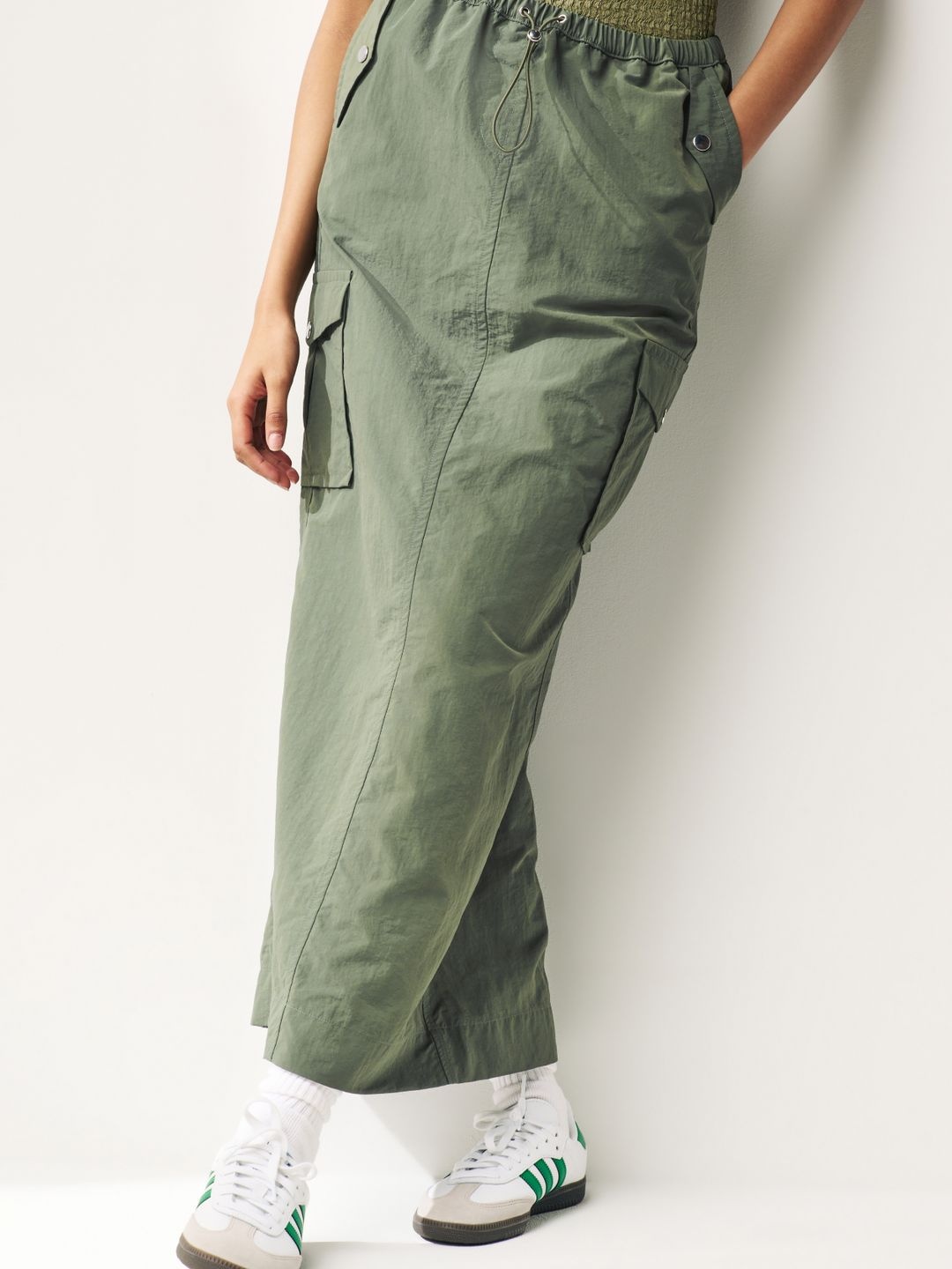 NEXT Women Maxi Straight Skirt, Green