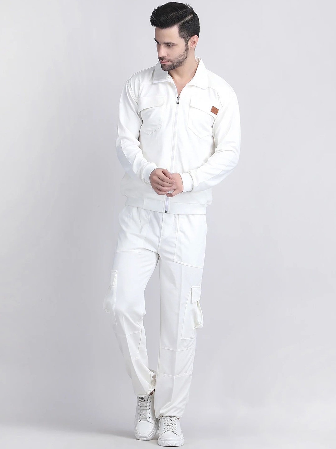 

Raxedo Men Oversized Fit Tracksuit, White