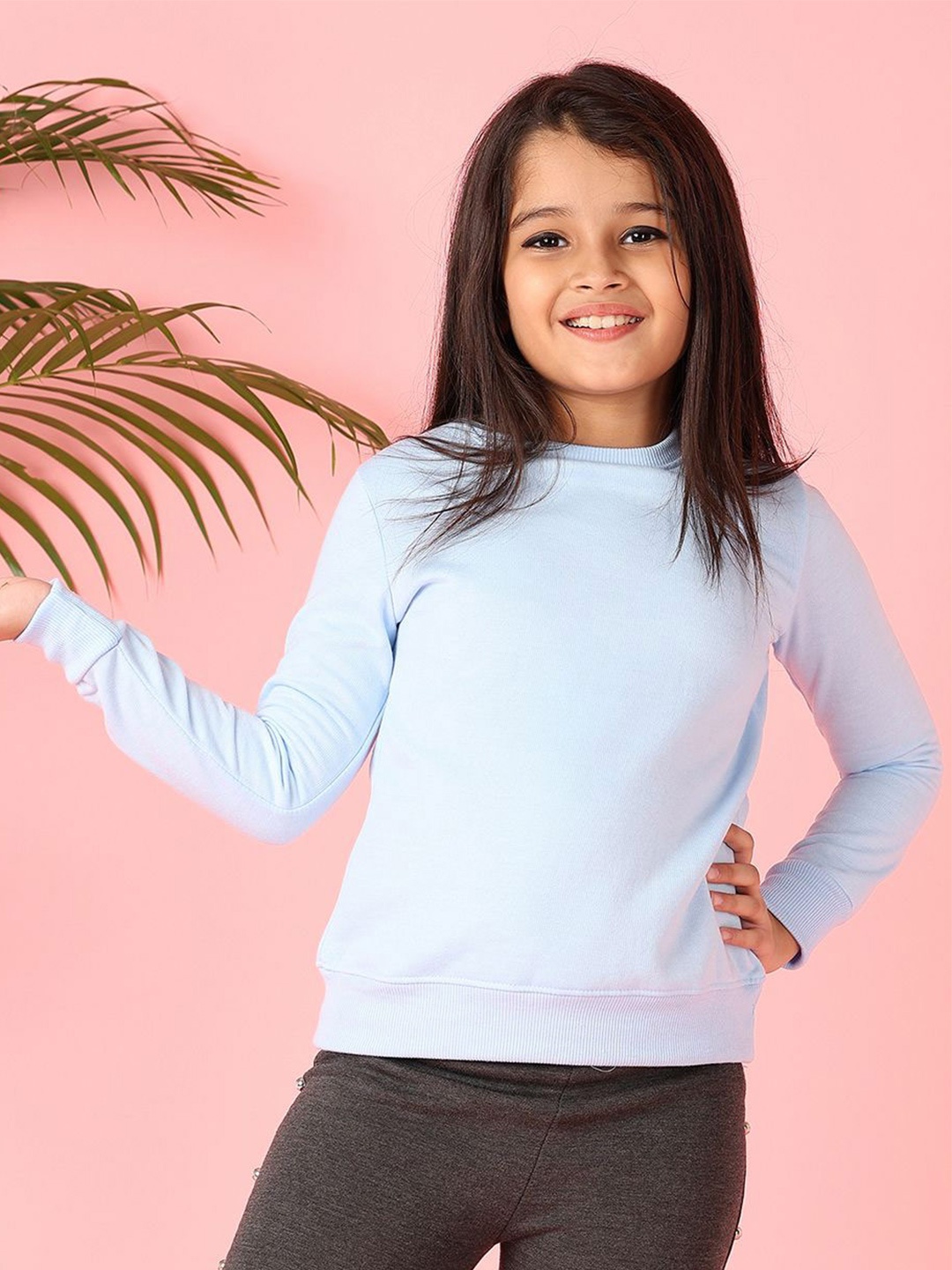 

V-Mart Girls Round Neck Pullover Sweatshirt, Blue