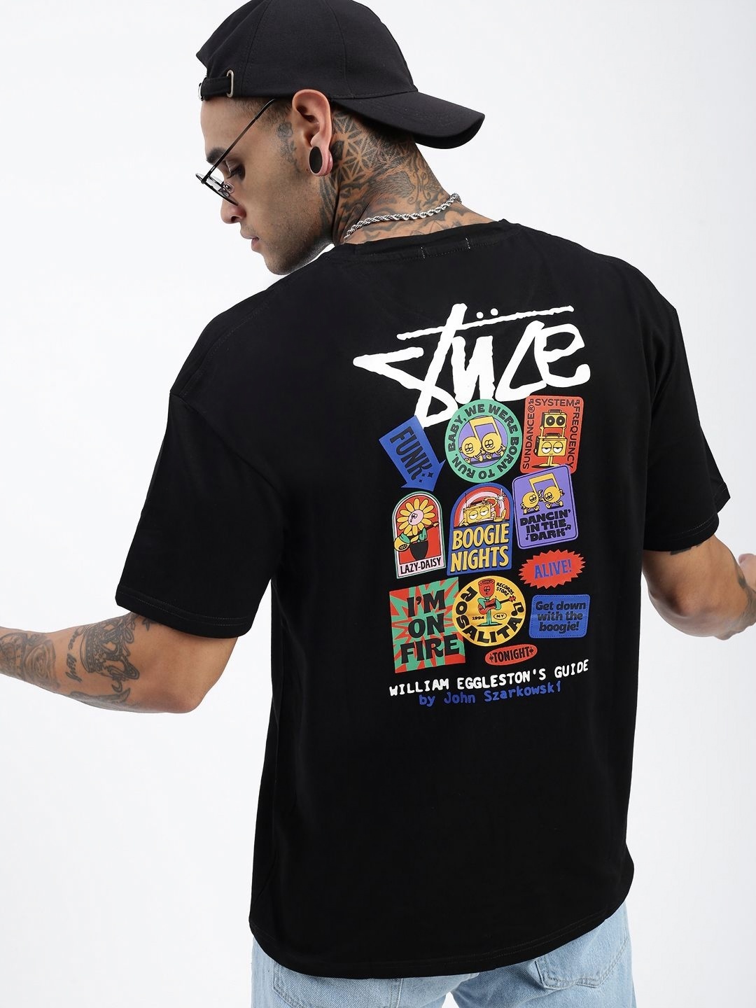 

SHOWOFF Men Graphic Printed Round Neck Cotton Relaxed Fit T-shirt, Black
