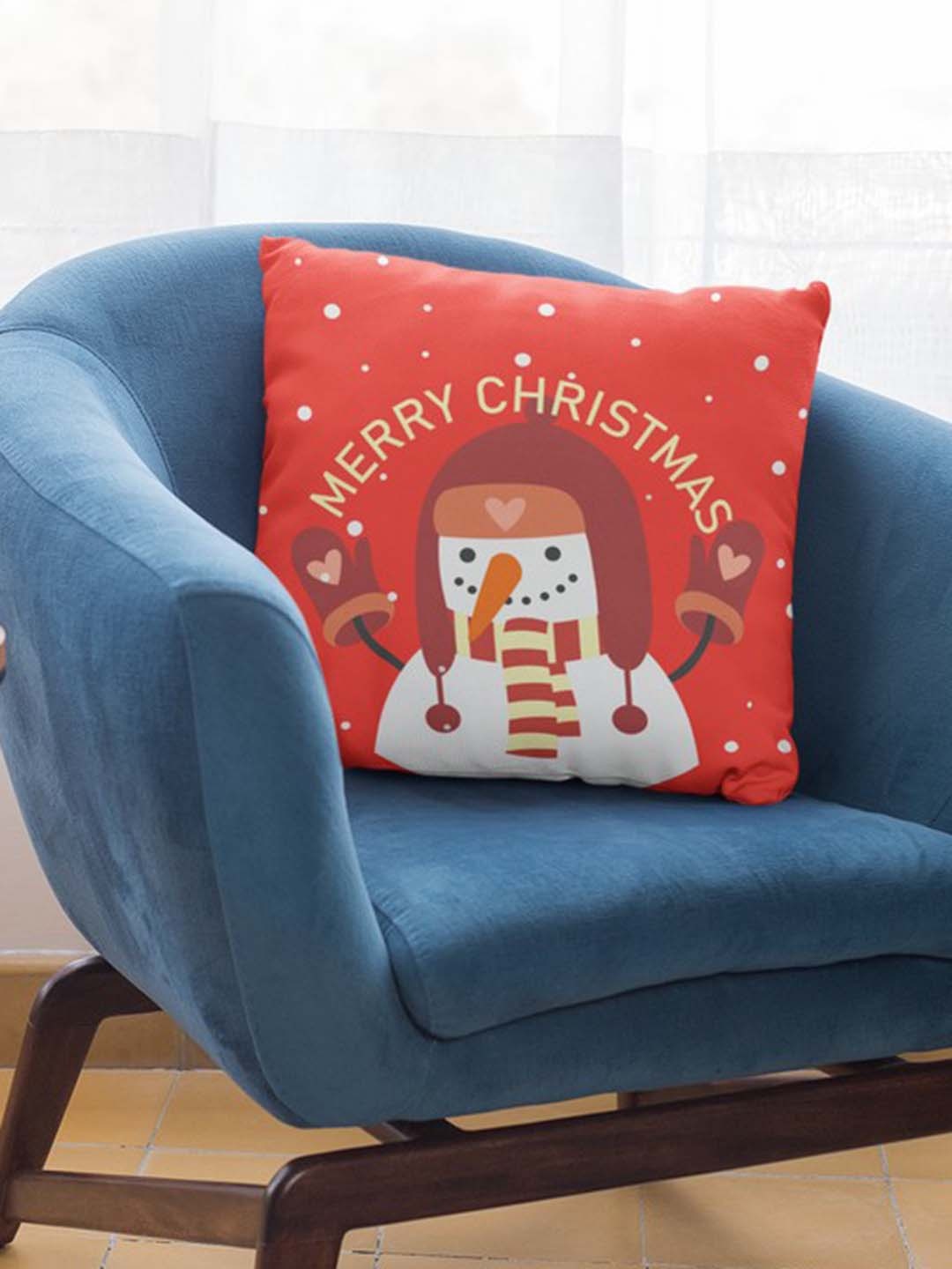 

THEYAYACAFE Rust & White Quirky Velvet Square Cushion Covers